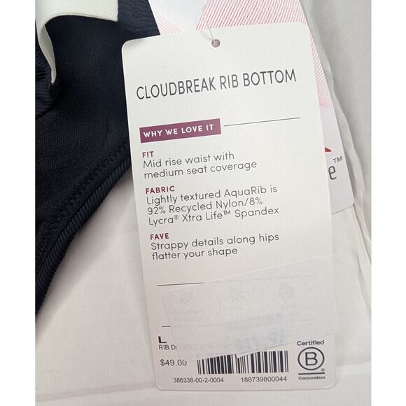 Athleta Cloudbreak Rib Bottom Black Bikini Swim - Picture 6 of 8